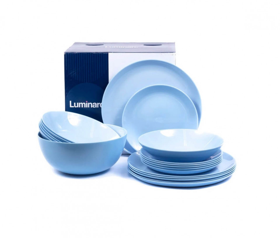 Set serviciu de masa Luminarc Diwali, 19 piese, light blue