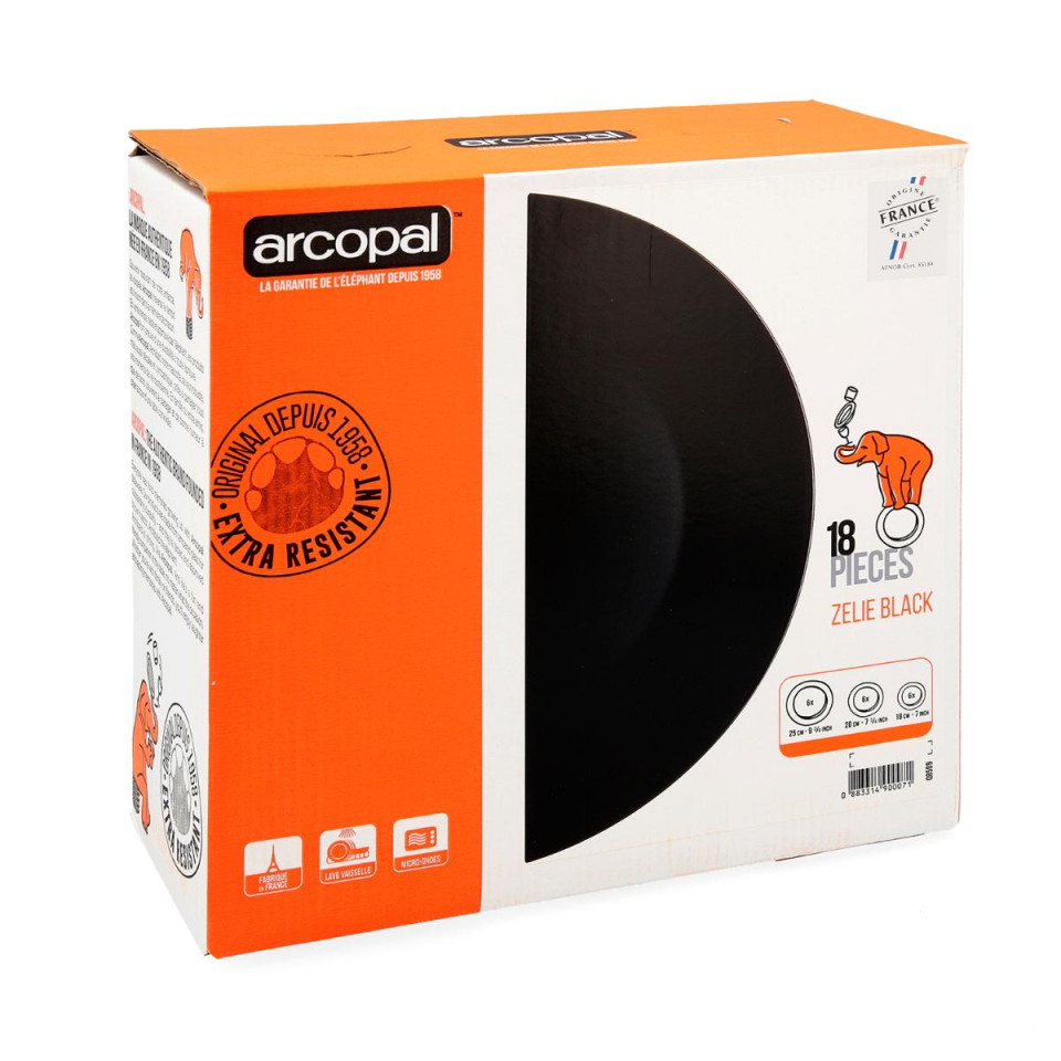 Set serviciu de masa 18 piese Zelie Black