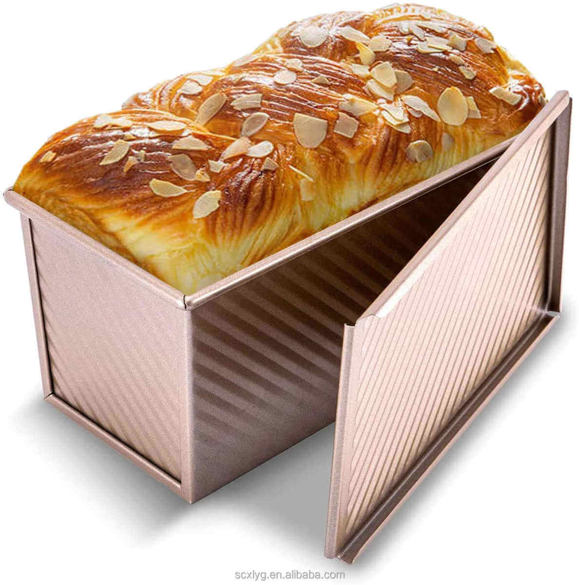 Formă de copt pâine cu capac, antiaderentă – Rose Gold, 550 g (20,8×12×11 cm)