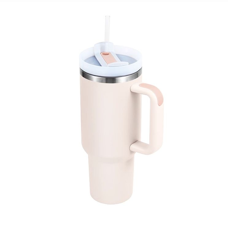 Cană termică cu perete dublu din oțel inoxidabil / cană de călătorie cu ventuză - 1200 ml, albastru deschis - pastel