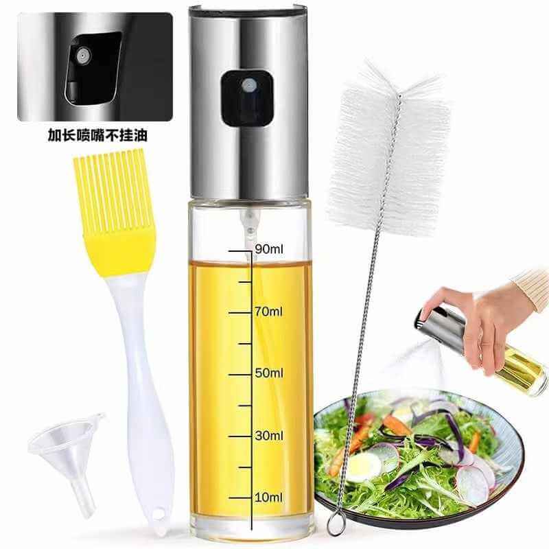 Set 4 recipiente din sticlă pentru ulei și oțet, 100 ml – dozare precisă pentru bucătării moderne
