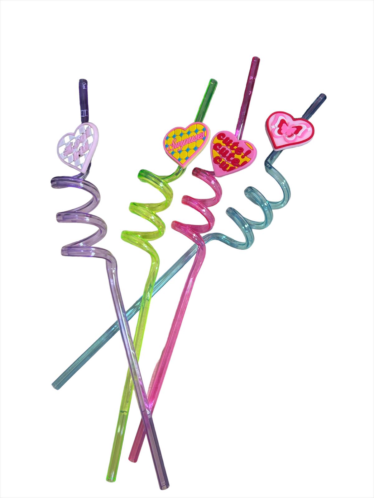 Păișoare pentru Copii Decorative pentru Petreceri de Naștere și Baby Shower cu Inimioare 4buc
