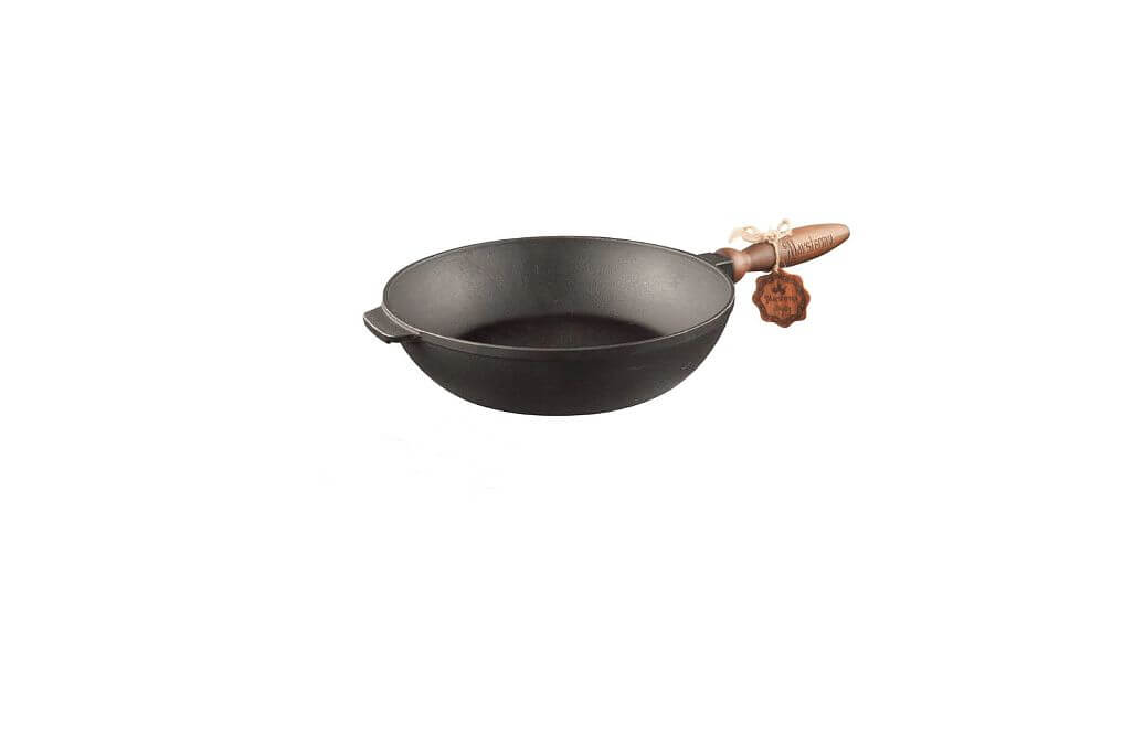 Tigaie fonta adanca cu maner lemn detasabil 28cm