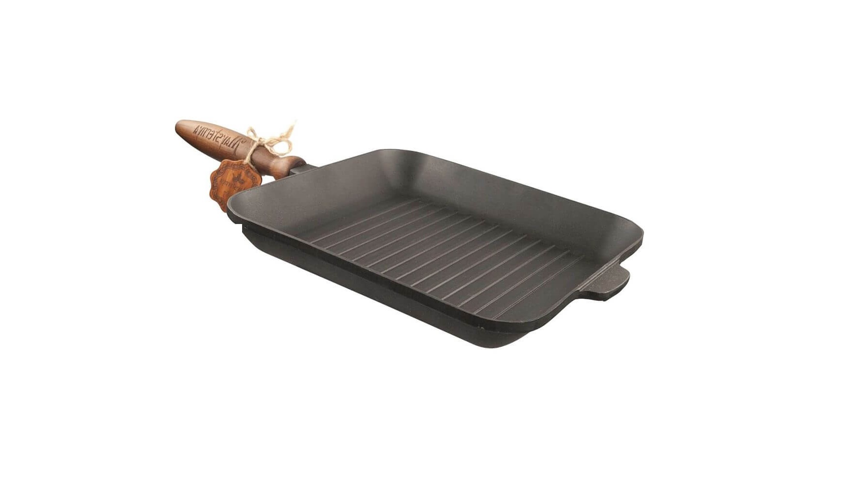Loading Tigaie-grill fonta maner lemn detasabil 28x28cm