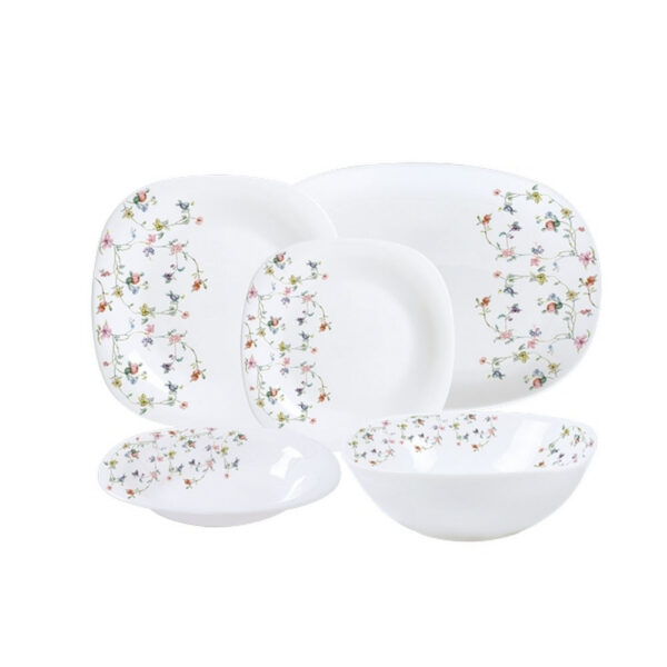 Set de masă OPAL, pătrat, 20 piese, model floral mic