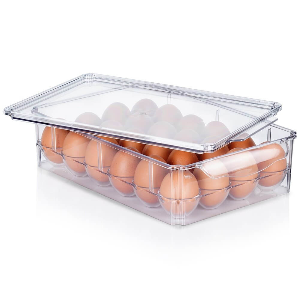 Cutie Organizator Pentru 24 Oua, Vilde, 32x21x8cm, Plastic, Transparent Resigilat