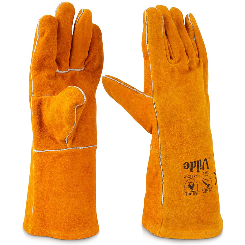 Mănuși de protecție pentru grătar, 1 pereche, XL, maro, 34 cm