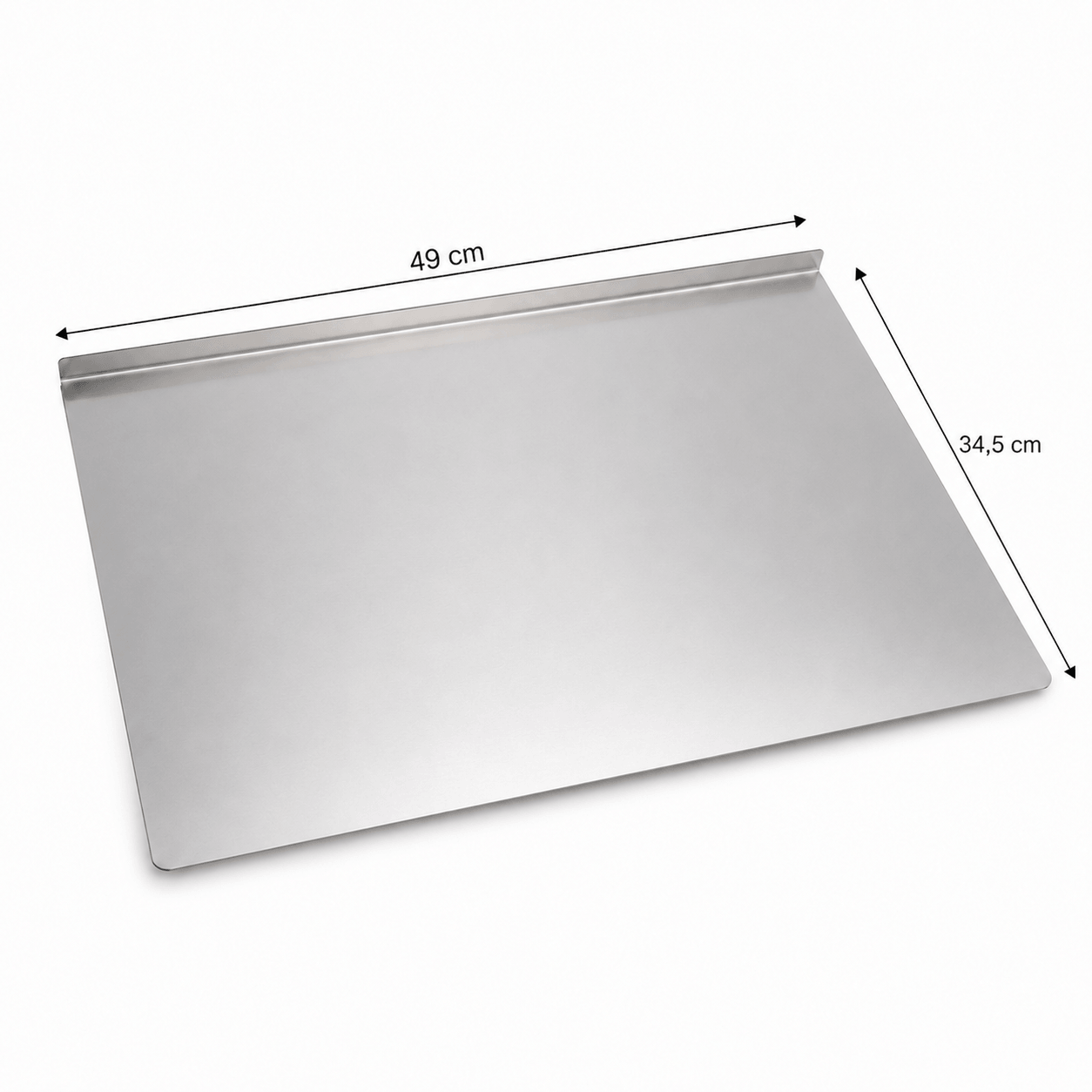 X-BOARD planșetă / blat inox pentru aluat, cu margine de sprijin, 49 × 34,5 cm