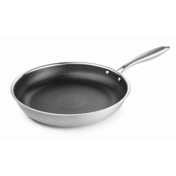 Tigaie BRATMAXX din inox cu strat antiaderent, 28 cm, model fagure, 4 straturi