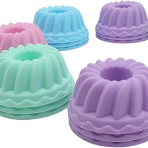 set forme de copt din silicon mini briose cu tub canelat 12buc