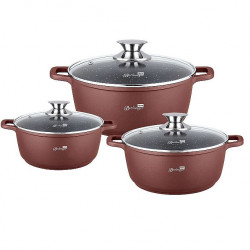 set cratita de gatit interior mamrmura cu capac sticla 3buc.