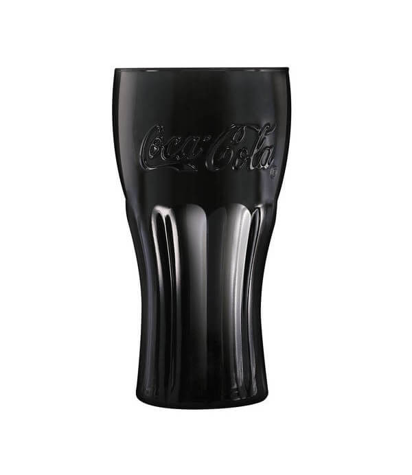 Pahar sticla Coca-Cola negru 370ml