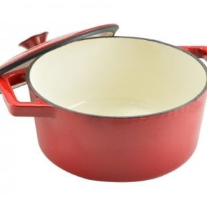 Cratita fonta emailata cu capac 28cm 7litri