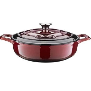 Cratita fonta emailata cu capac 28cm red