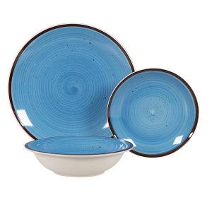 set serviciu ceramic harvest blue 18 piese
