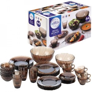 set serviciu masa sticla 44buc. beau rivage