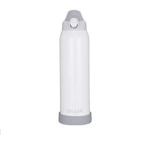 Termos din inox cu pereti dubli de 1000ml, alb, marca Diller