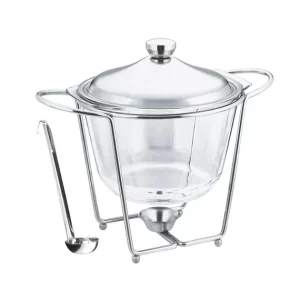 Bol pentru supă cu suport încălzitor și polonic 4L, borosilicată