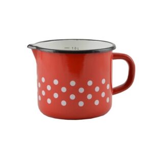 Cană Emailat cu Cioc de 1 L  Ideal pentru Ceai și Cafea