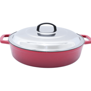 Cratita joasa din fonta emailata cu capac inox 40cm - 8 l