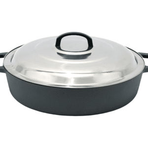 Cratita joasa din fonta cu capac inox 50cm - 12 l