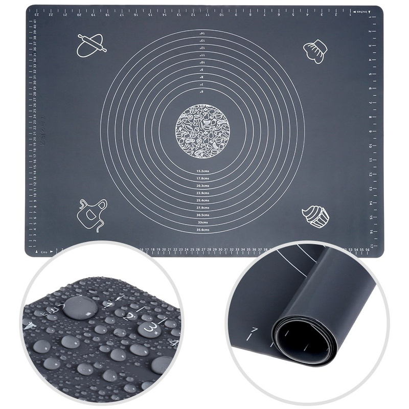 Loading Covoraș de copt și frământat din silicon - 64×45 cm, gri