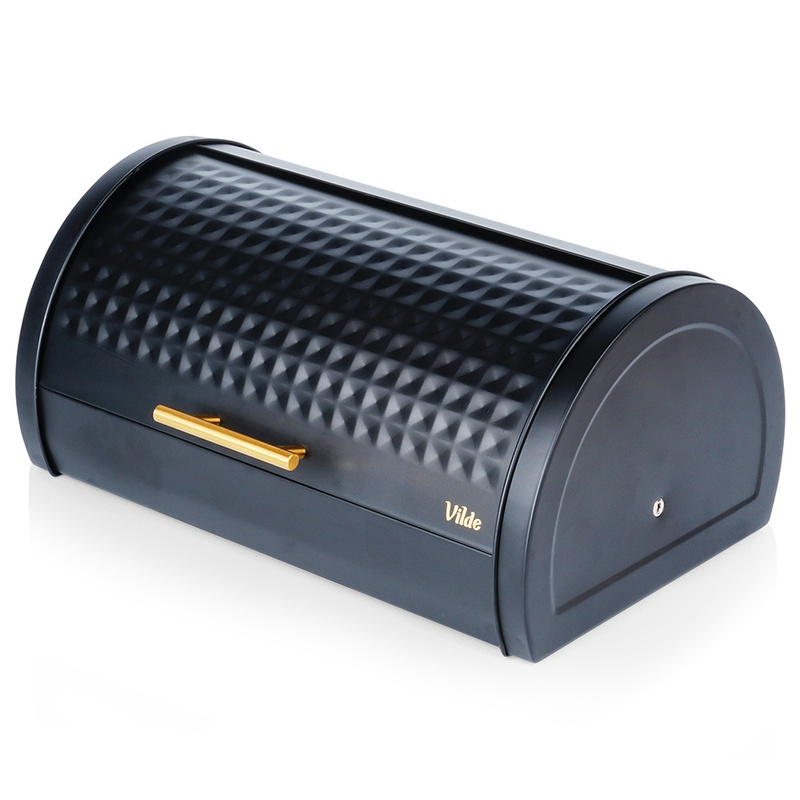 Loading Suport de paine metalic - negru cu maner auriu, 38×28,5×18 cm